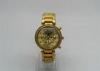 18K Gold Gent Brass Wrist Watch Analog Quartz Movement with shining stones