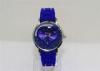 Blue Quartz Silicone Waterproof Watch 1ATM heart full of bead in the case