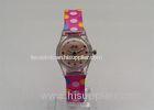 Colorful Kids Analog Watch PVC strap 24MM with custom logo plastic back