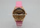 1ATM Cute pink Ladies Wrist Watches with quartz movement coffee glass