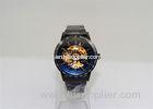 Black Stainless Steel Case Watch Golden Skeleton automatic mechanical movement 3ATM