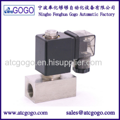 2 way stainless steel direct acting solenoid valve ss304 low pressure for gas