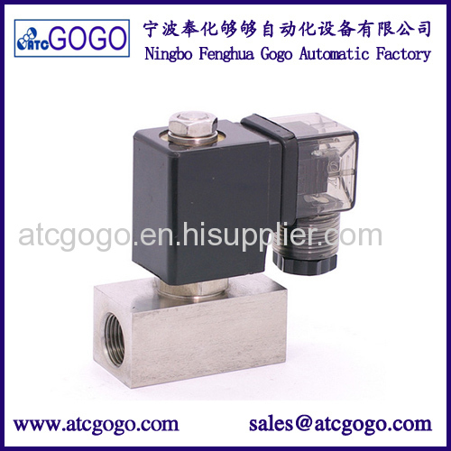 Directly acting small air brass solenoid valve SS304 low pressure for gas