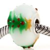 Handmade Christmas tree Glass Beads in 925 Silver Core
