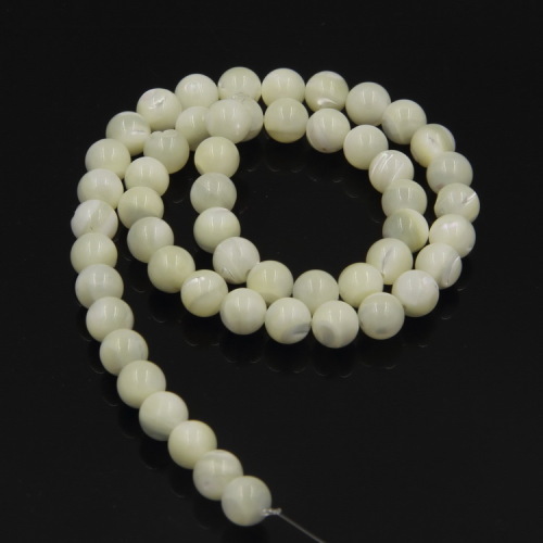 China Factory Wholesale Bulk Cheap Natural Color Mother of Pearl Beads Round Strand 4 6 8 10 12 14mm