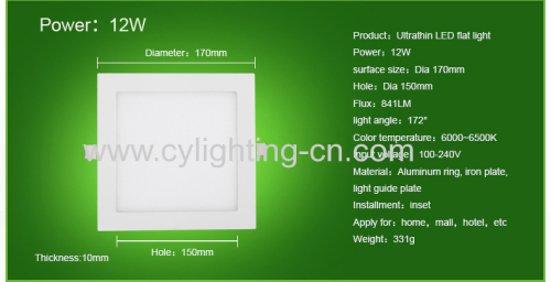 new design ultrathin  square white LED lighting 3W  