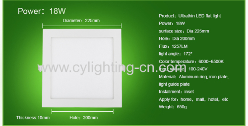 new design ultrathin  square white LED lighting 3W  