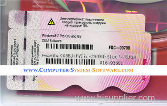 Red version new brand windows 7 pro CIS and GE OEM key label, coa Product Key Sticker