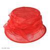 Red Packable and Crushable Fashion Polyester Organza Hat for Women with Satin Sweatband