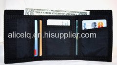 Trifold Velcro Wallet - Black Nylon