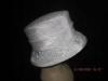 Light Weight Sunday Ladieswhite Church Hats Bowler , Fabric Covered For Nomal Day