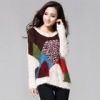 ladies' colorful pullover sweater