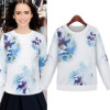 women's flower print pullover sweater