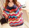 ladies' colorful pullover sweater