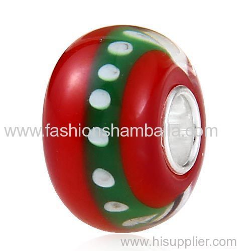 Handmade 925 Sterling Silver Core Christmas Glass Beads in China