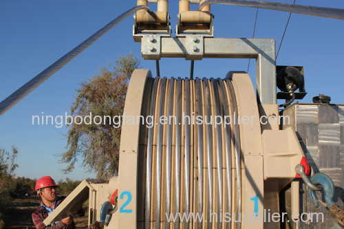 14 Ton Cable Tension Stringing Equipment With Cummins Engine for two conductors