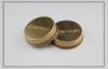 43mm pharmaceuticals / healthcare products gold tinplate screw cover caps with embossed logo