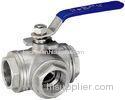 Thread Handle Drive Cast Carbon Steel 3 Way Ball Valve for Water Industry