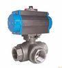 Pneumatic 3 Way Ball Valve For Pharmaceuticals , 150# - 2500# API 607 API 6D