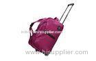 Eco - friendly Purple cloth fabric trolley travel set bag with plastic wheels