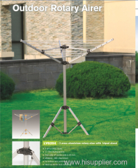 outdoor 3 arms aluminium rotary drier wih tripod stand for camping