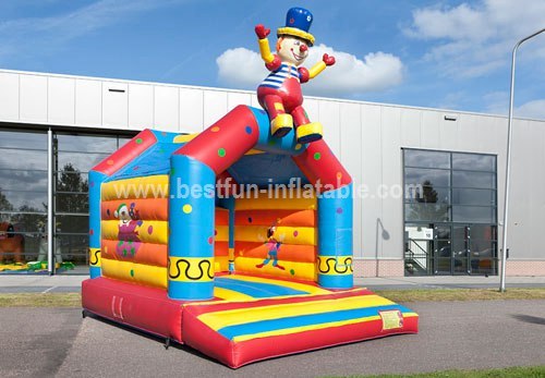 Clown bouncy castle play