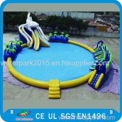 Adult Or Kids Inflatable Aquatic Water Trampoline For Water Parks 0.9mm PVC
