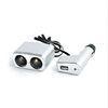 DC 12V USB Car Adapter Plug , 2 in 1 Car Cigarette Lighter Socket with LED Light