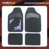 Black Car Interior Accessories all season floor mats Embroid with Pink Heart
