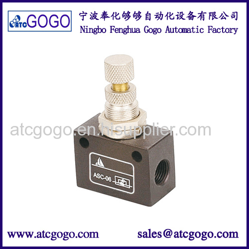 Silver pneumatic air flow speed control valve low pressure check valve