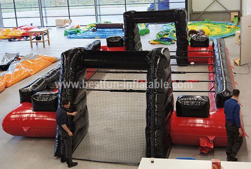 Human Foosball inflatable structure with bars