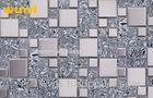 Eco - Friendly Amber Vein Glass Mosaic Wall Tile For Exterior Building