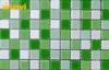 Wearable Crystal Backsplash Mirror Green And White Mosaic Tiles For Home