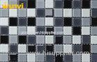 OEM Kitchen Crystal Glass Mosaic Tiles , Glass Mosaic Backsplash Tile