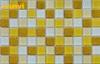Custom Washable Villas Gold Glass Mosaic Tile With Low Water Aborption