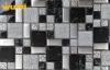 OEM Graceful Black And White Mosaic Bathroom Floor Tiles 8mm Thickness