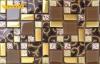 Glitter KTV Golden Glass Mosaic Wall Tile , Glass Mosaic Backsplash Tiles