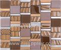 15 15 mm Chip Metallic Glass Kitchen Tiles For Backsplash Wall Mosaic