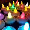 Flashing seven colors HIPS plastic water floating LED candles for pool