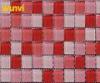 Acid - Resistant Red And Pink Glitter Glass Mosaic Tiles For Swimming Pool