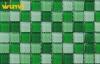Antifreeze Interior Building Wall Green Mosaic Tile With Mixed Chips