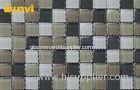 Non - toxic Swimming Pool Mosaic Tiles , White and Grey Glass Mosaic Pool Tile