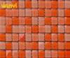 Orange Wall Board Unique Swimming Pool Mosaic Tiles With Glossy Chip