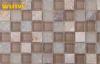 8mm Thickness House Black Glass Mix Granite Mosaic Tile / Ceramic Kitchen Tiles