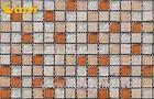 Proffesiona Hotel Wall Glass and Stone Mosaic Tile With Orange Ceramic Chip