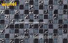 Living Room Black Wave Glass Ceramic Mosaic Floor Tile For Home Decoration