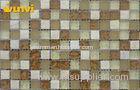Interior Non Slip Roof Glass Ceramic Mosaic Tiles With 15 15mm Chip Size