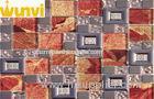 Leaf Interior Floor Stainless Steel Mosaic Tile , Decorative Metal Wall Tiles