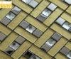 Abrasion - Resistant Gold Mosaic Bathroom Tiles With13 Facets Crytal Mosaic Chips