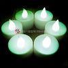 HIPS green color flameless LED flickering candle , battery operated tealight candles